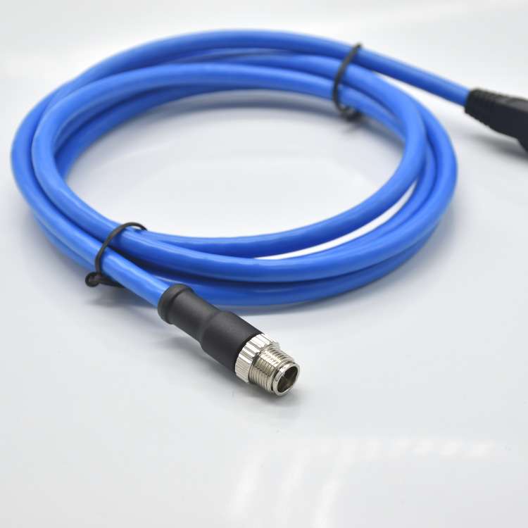 交换机用M12 X编码8芯公头转RJ45水晶头 传输千兆网速连接器M12