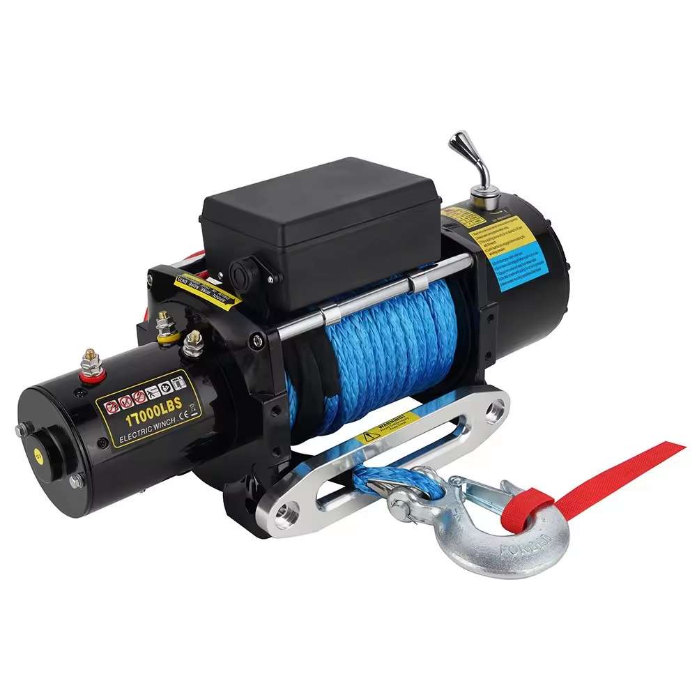厂家直销12v/24v 17000磅电动绞盘  价1年质保