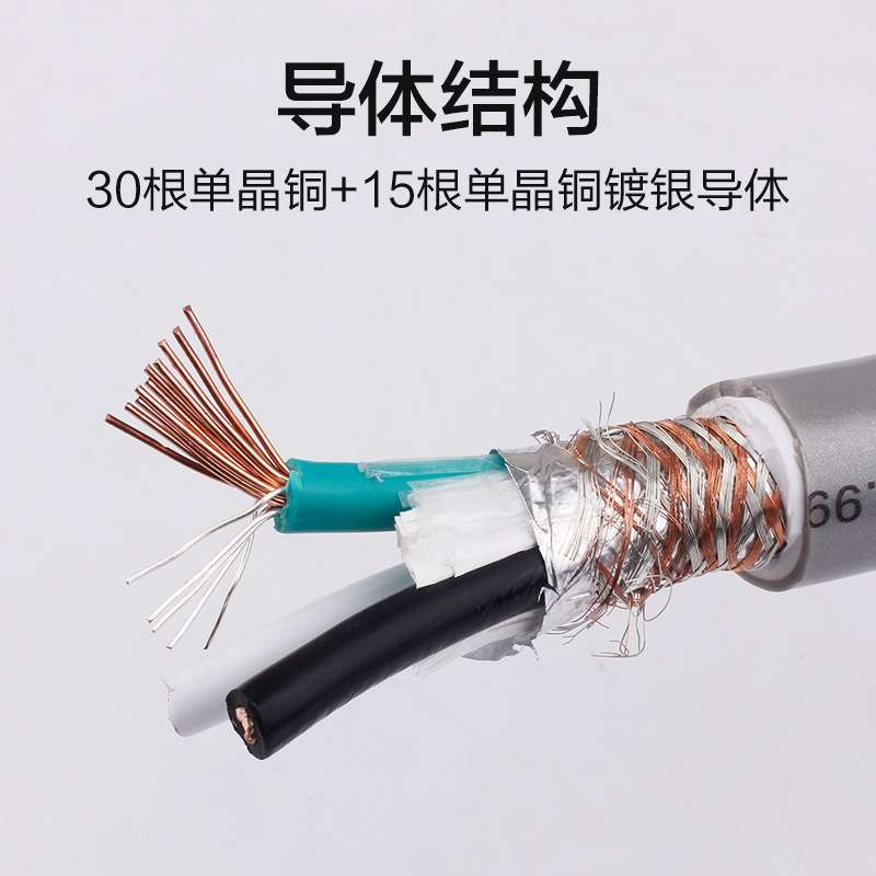 发烧功放电源线散线hifi音响音箱胆机高纯度单晶铜镀银高密度屏蔽