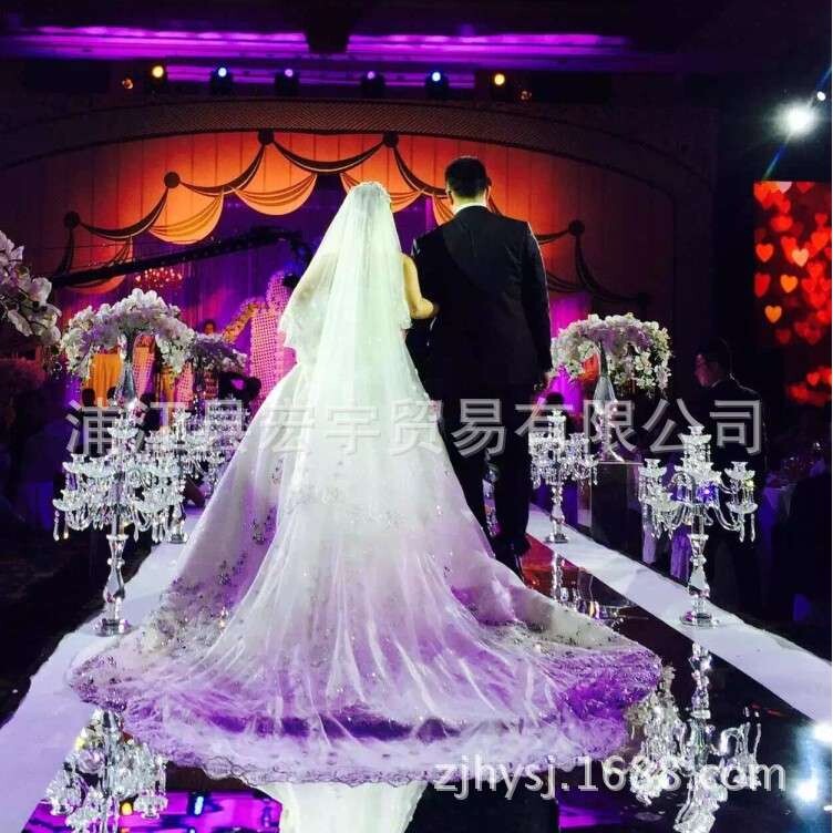 欧式五头水晶烛台家居样板房软装西餐厅摆件婚礼户外用水晶蜡烛台