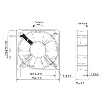 YONGYOU XF20060ABHL 380V 50HZ 0.15A 60W 机柜静音散热风扇