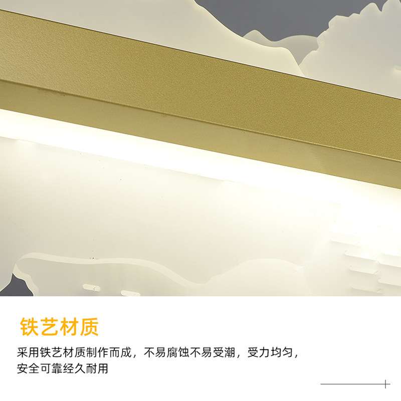 新中式冰山吊灯 中国风设计师样板房吊线灯民宿酒店长方形餐吊灯