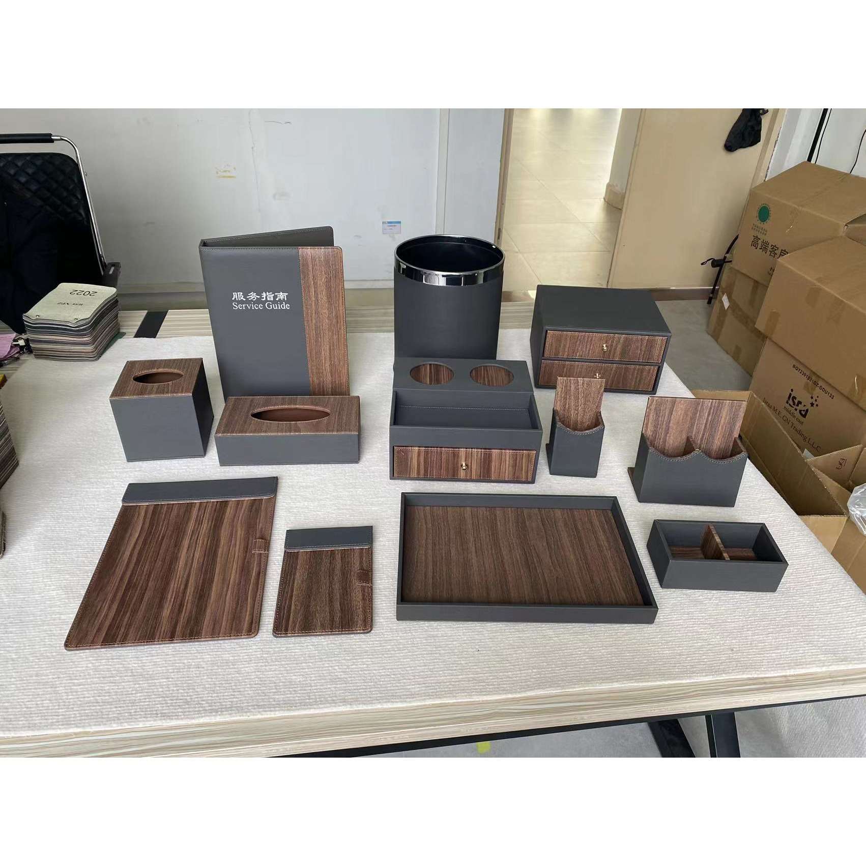 垃圾桶酒店KTV宾馆专用10L家用塑料阻燃双层垃圾桶皮具用品印logo