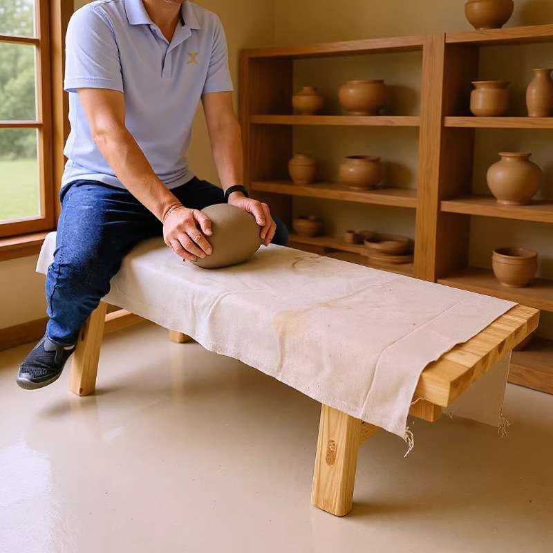 陶艺揉泥凳泥板凳泥工垫板实木凳景德镇陶瓷拉坯专用搓泥凳杉木凳