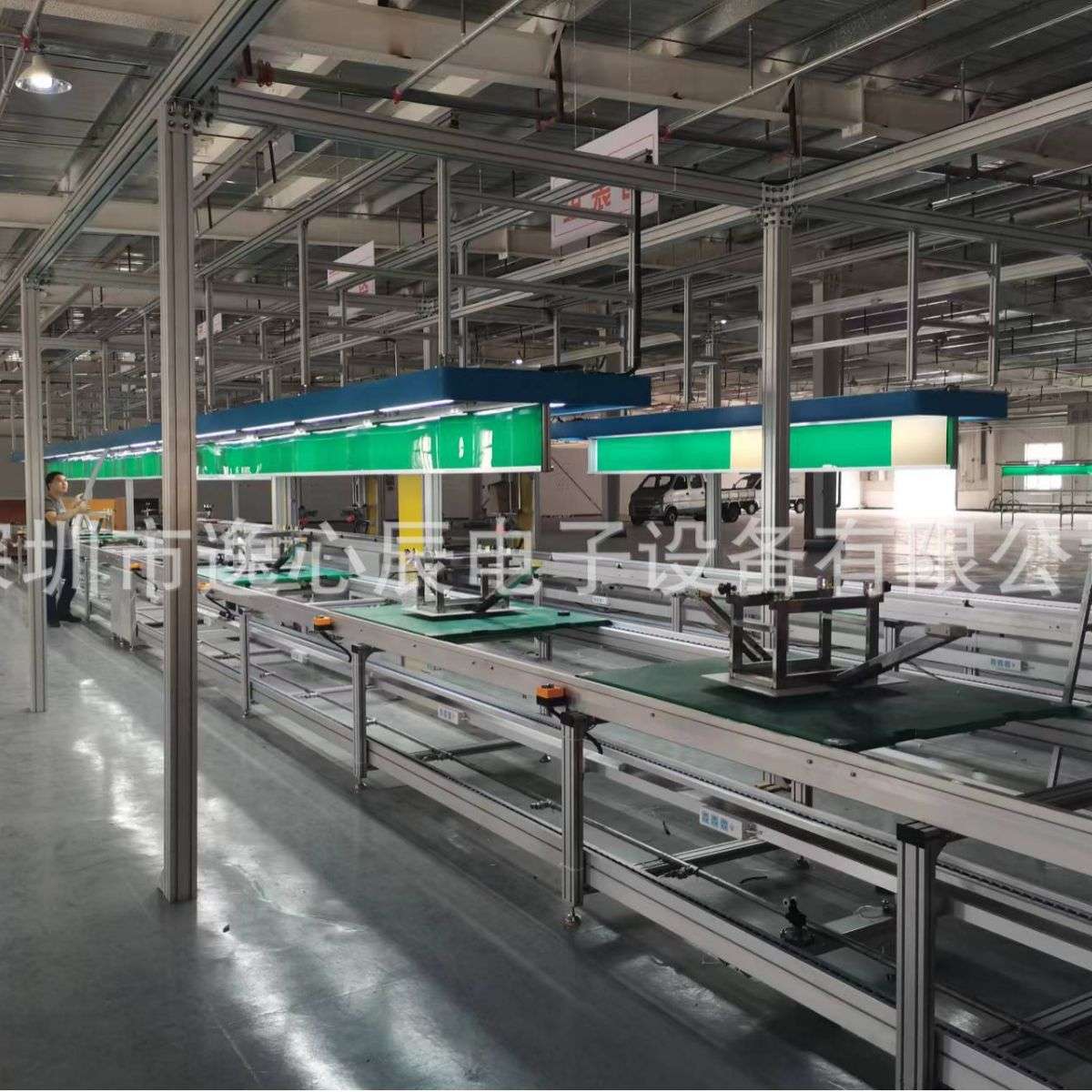 生产线3D建模电控成人滑板车组装老化来福轮工装板旋转式流水线