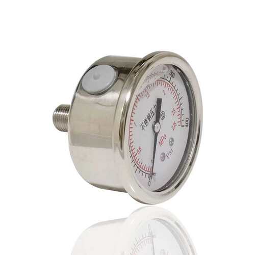 供全钢充油耐振压力表不锈钢轴向注油横装YNBF60Z 400PSI 2.75MPA