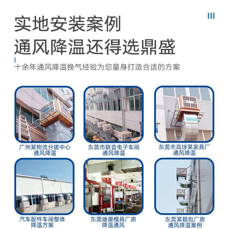 厂房车间环保窗式冷风机通风降温设备水帘风机一体机轴流风扇