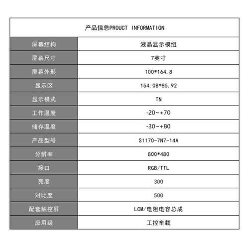 40PIN液晶屏TTLRGB接口工业显示串口屏带升压电路LCD屏LCM