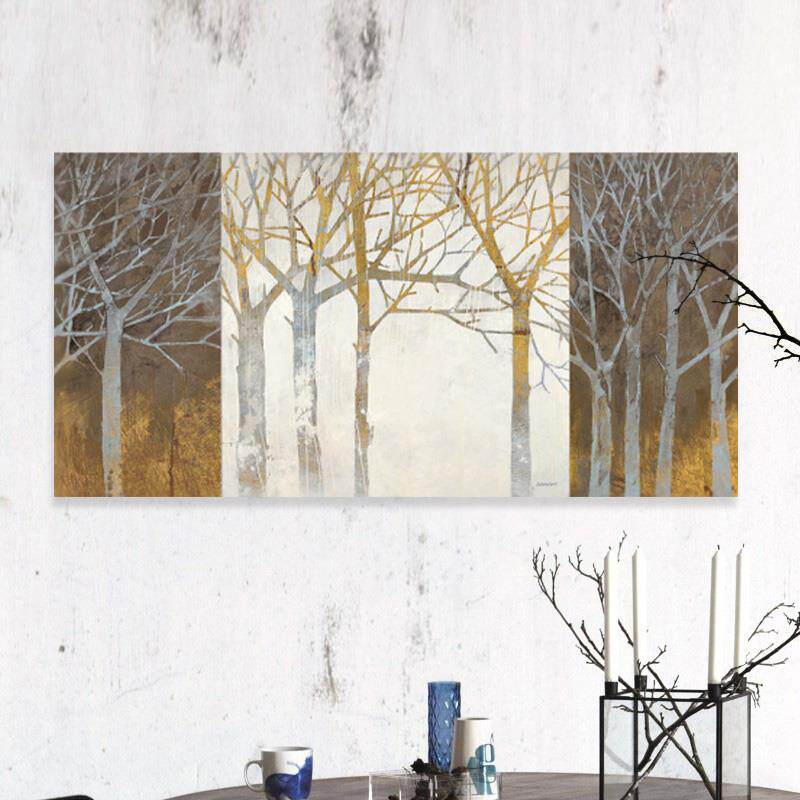 发财树手绘油画成品定制客厅沙发背景墙卧室玄关轻奢手工挂画包邮
