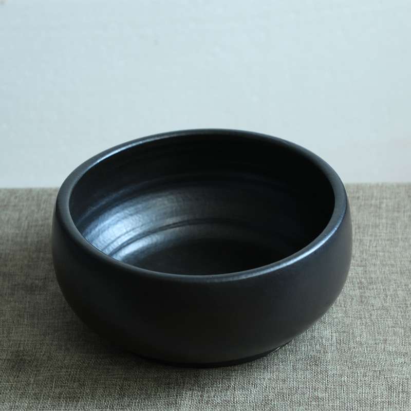 简约日式禅意中式家居饰品手工花插装饰摆件黑白剑山花器复古花盆