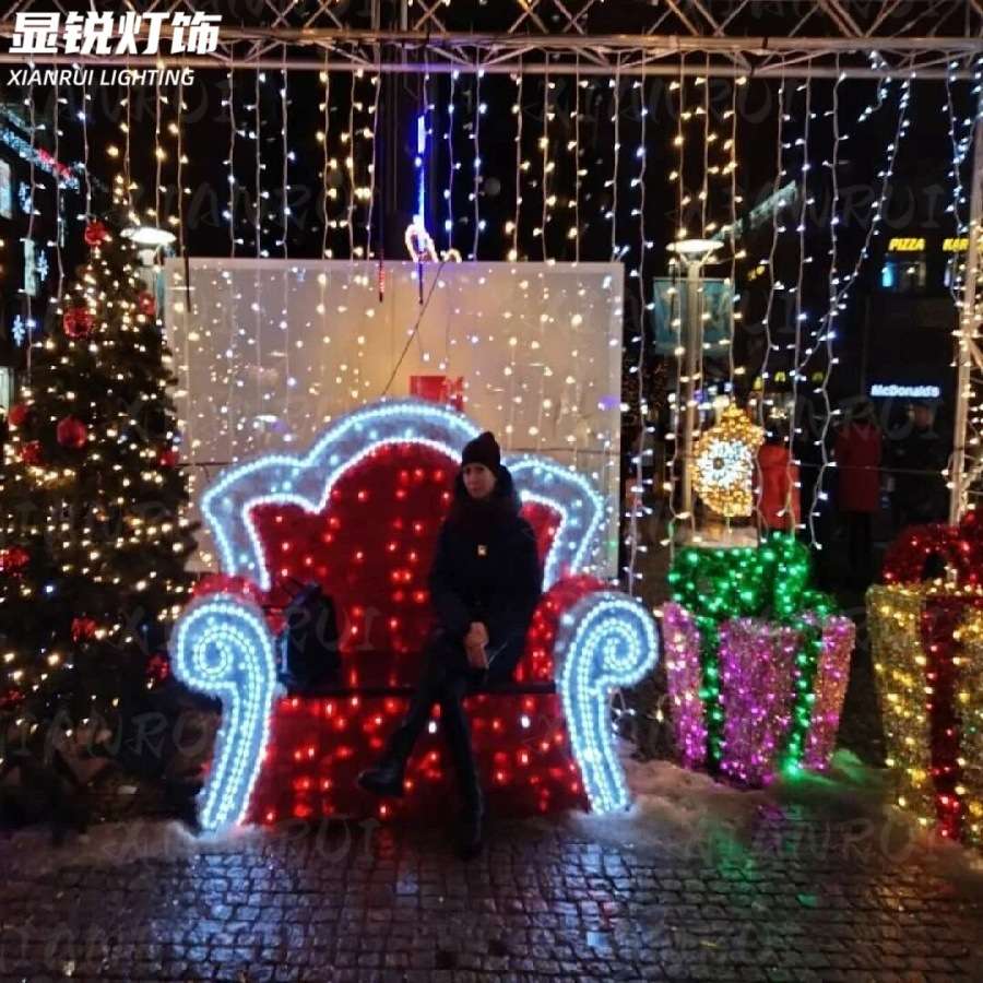 国王的宝座灯光拍照打卡led仿真造型铁艺座椅造型装饰灯网红创意