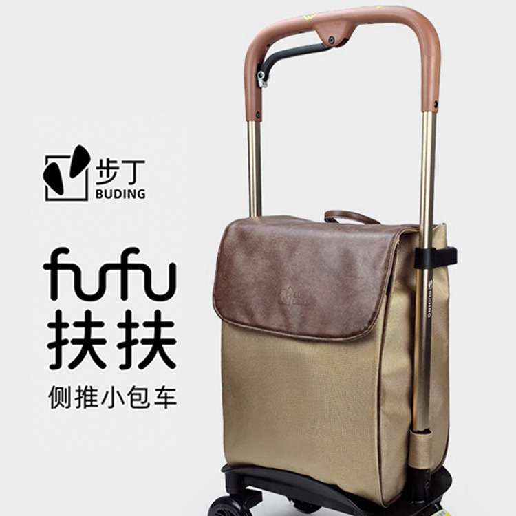 步丁老人购物手推车散步旅行拉杆伸缩便携刹车助行扶手行李箱