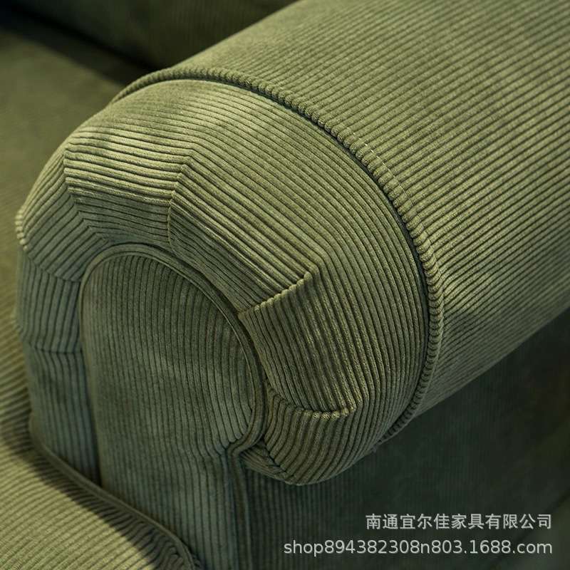 美式轻奢乡村灯芯绒布艺沙发客厅可拆洗小户型组合海绵款懒人沙发