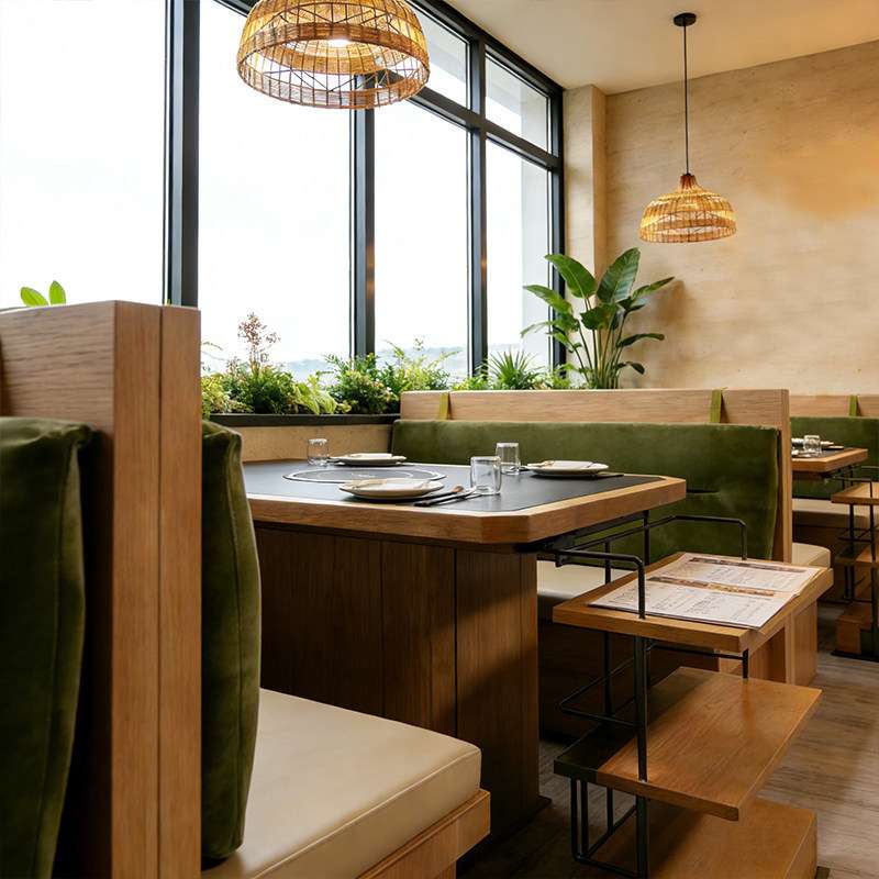 工厂直销商用烤肉店山野风卡座沙发主题餐厅靠墙卡座茶餐厅火锅桌