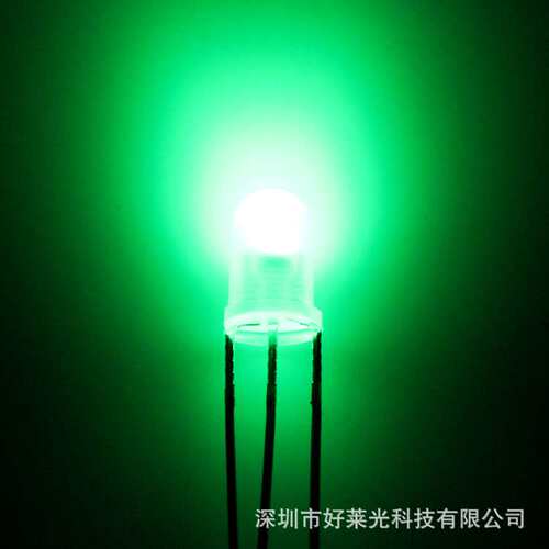 F5/5mm雾状红翠绿双色共阴 红纯绿三脚led灯珠 双色LED发光二极管