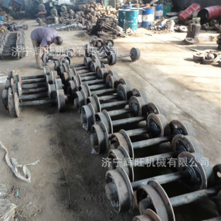 矿用平板车单双边轨道轮对300mm铸铁实心空心矿车轮对厂家