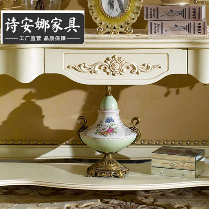 欧式实木雕刻玄关柜法式玄关桌别墅装饰柜奢华沙发背几b家具