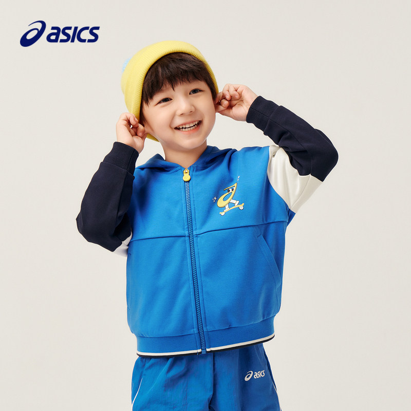 【商城同款】ASICS/亚瑟士童装宽松针织开衫外套秋季柔软便服新品
