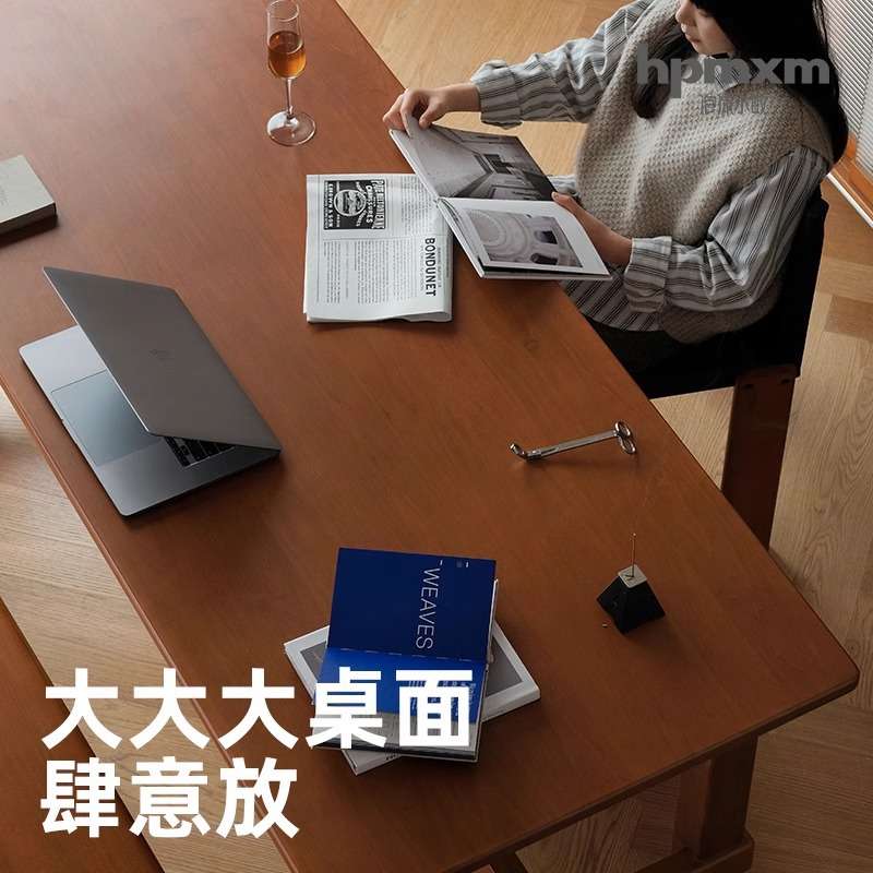 实木餐桌复古色家用大板桌北欧书桌小户型工作台