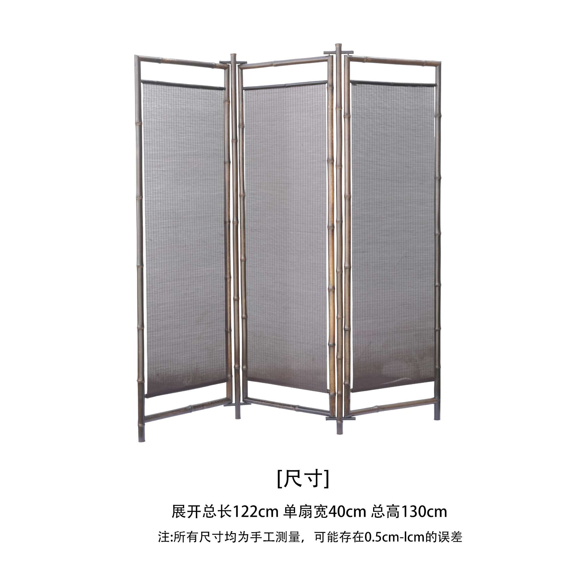 古典紫竹细丝矮屏风 茶室空间 中式隔断玄关可折叠移动半透折屏