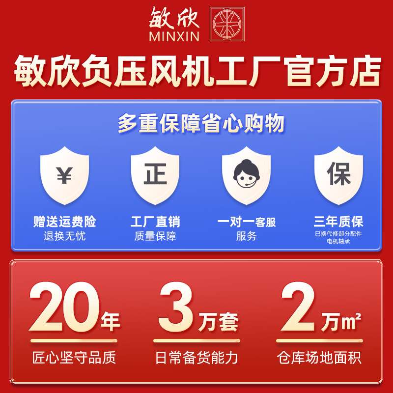 敏欣工厂加厚通风换气扇设备排气扇大功率负压风机工业用排风扇
