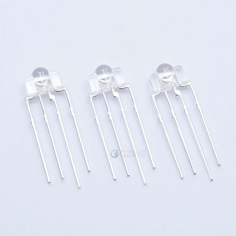 机械键盘3mm rgb灯珠f3雾状塔形透明共阴阳全彩直插led灯珠二极管