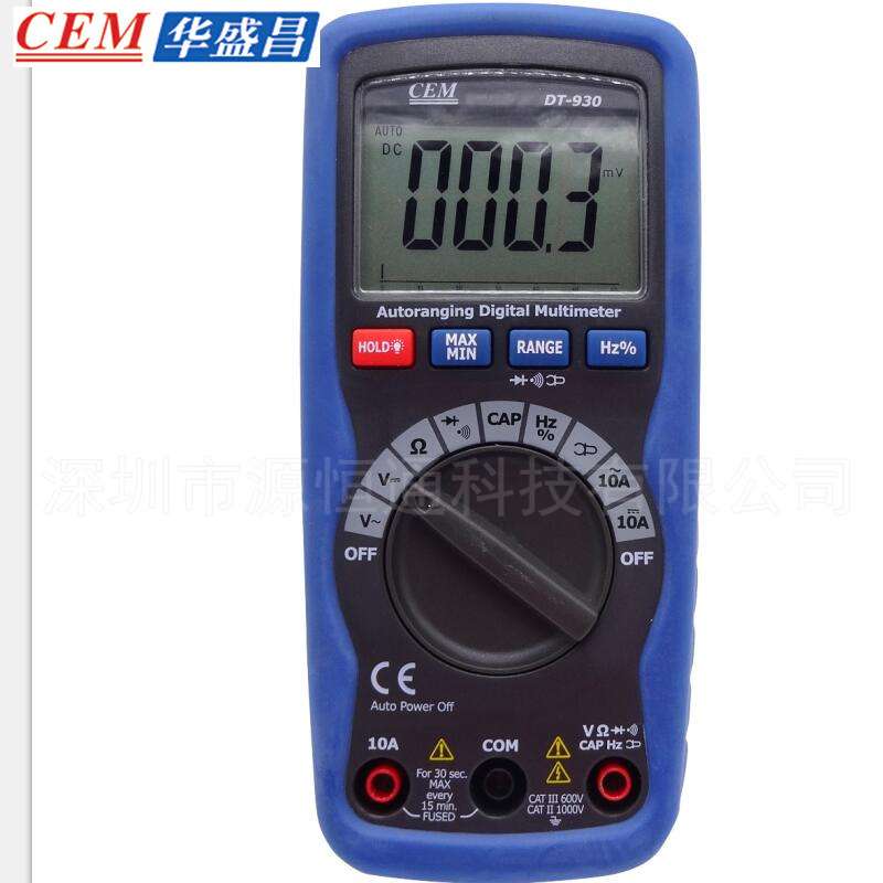 CEM华盛昌数字万用表紧凑型全保护交直流电阻电容频率检测DT-930