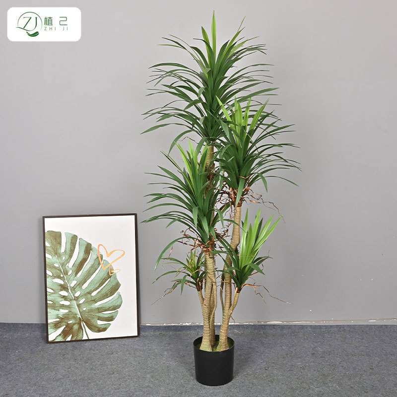 高仿真软胶绿植龙须树室内家居橱窗大型植物盆栽装饰假奇异树剑麻