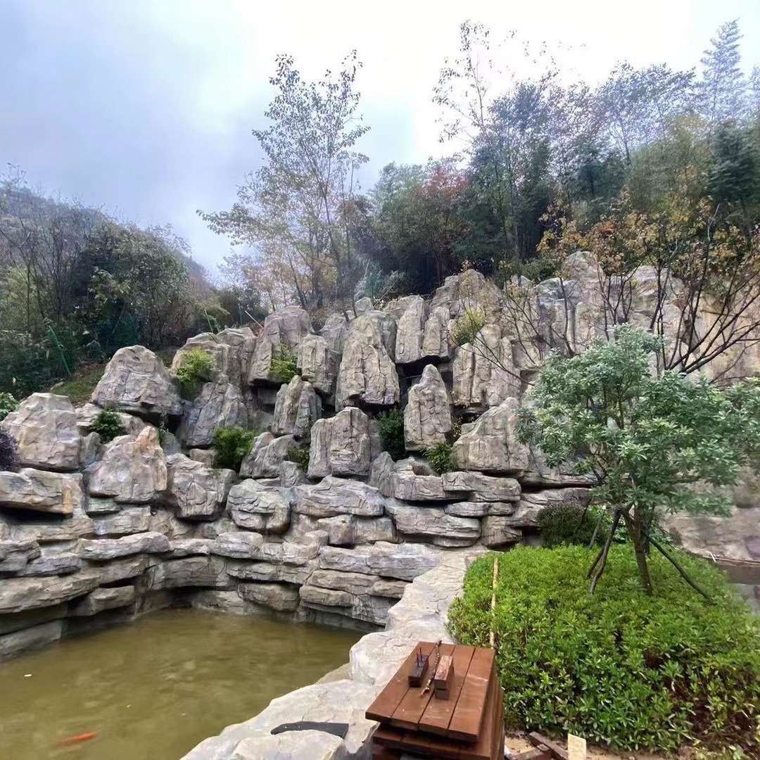 塑石假山专业制作水泥直塑人造仿真主题抹灰上门设计施工庭院设计