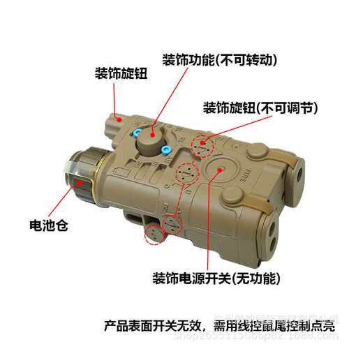 尼龙版NGAL红绿镭射指示器LED白光鼠尾控制开关无调节归零的功能