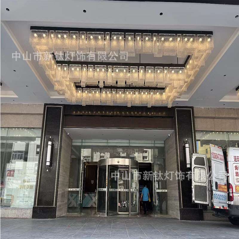 酒店雨棚灯现代轻奢简约冰花纹亚克力罩吸顶灯商场餐厅门头灯厂家