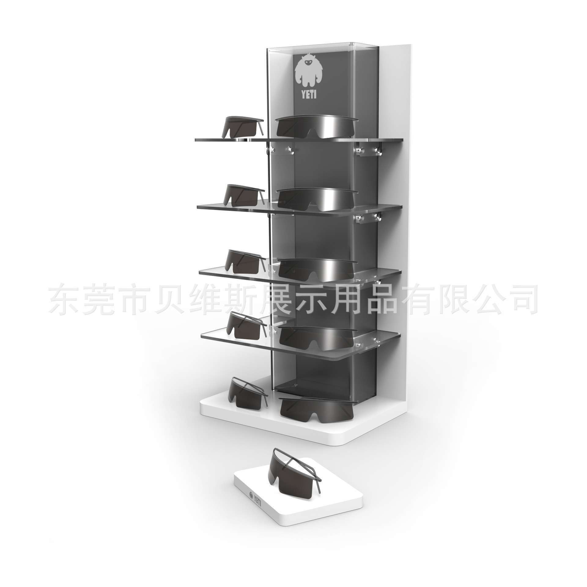 亚克力台面置物架太阳镜展览展示架可拆卸精品店陈列架木质展架