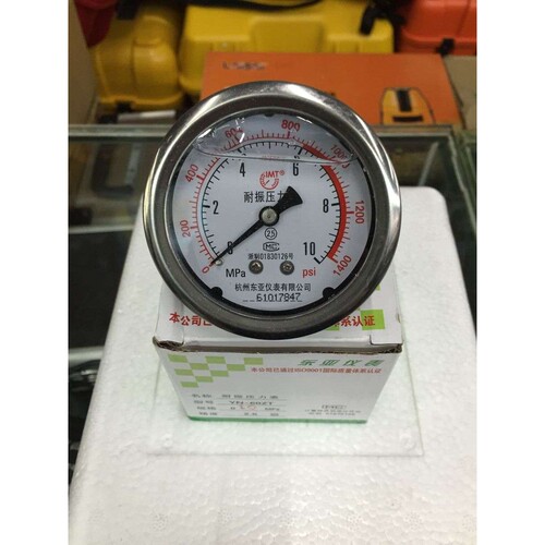 杭州东亚轴向无边耐震压力表YN60Z1.6 2.5 4 6 10 16 25 40 60MPA