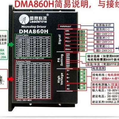 57步进电机驱动器DMA860H二相86步进电机数字式驱动器控制器马达