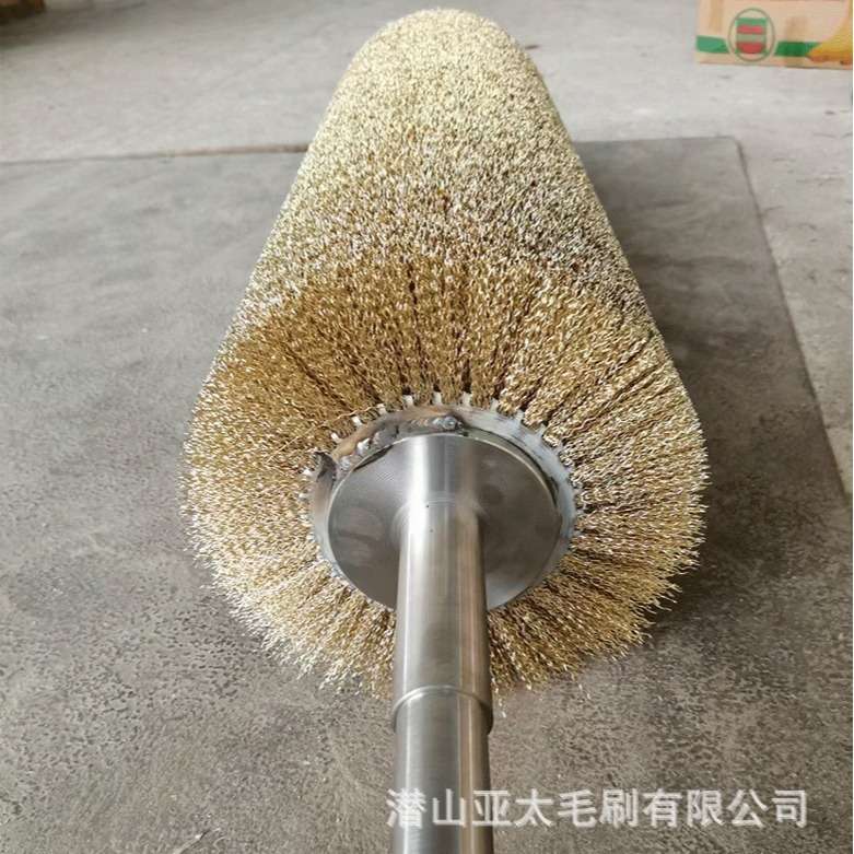 厂家生产工业机械钢丝刷辊抛光除锈刷辊 镀铜钢丝辊 打磨刷辊