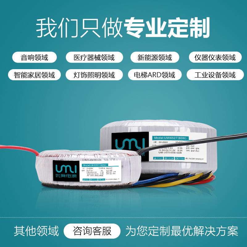 UMI优美HIFI前级专用环形变压器 低漏磁卡拉OK音响电源环牛全铜线