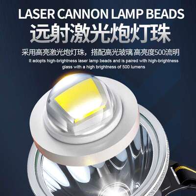 跨境新款强光感应头灯家用户外头灯变焦远射充电长续航夜骑探险灯