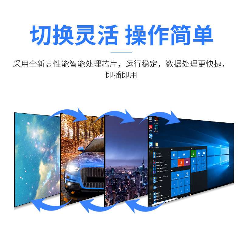 HDMI矩阵切换器8进8出4K@60HZ高清数字视频图像拼接屏矩阵主机2.0