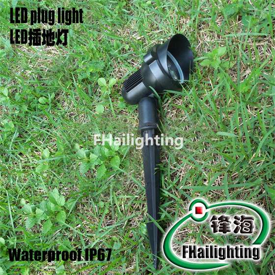 户外防水LED地插灯草坪投射灯圆形插泥灯庭院射树灯插地灯3W5W