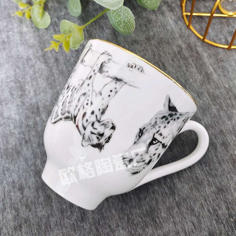 跨境欧式早餐杯手绘陶瓷杯子家用创意马克杯大容量牛奶杯燕麦杯
