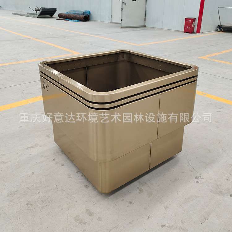 户外创意园林景观花箱 商业街外摆植物花钵 小区公园带轮大花盆