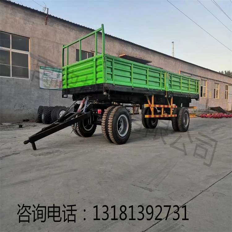 农用拖拉机带牵引式拖斗3-10吨农用拖车 双轴自卸车 拖车厢斗