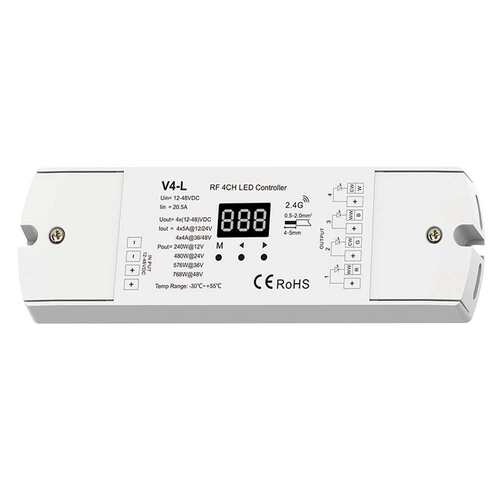 V4-X 12-48VDC10动态模式信号中继 RGBW/RGB/CCT/DIM四通道控制器