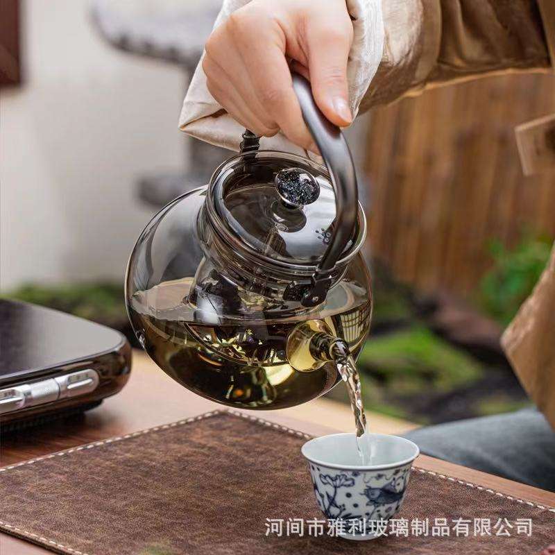 玻璃蒸煮茶壶家用耐高温烧水壶提梁壶煮茶器电陶炉专用煮茶壶套装