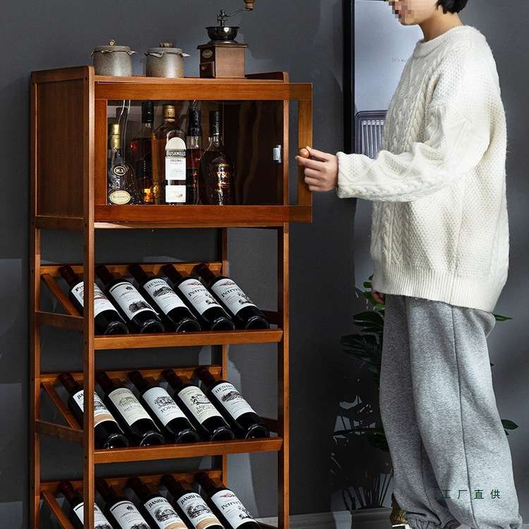 酒柜展示柜现代简约餐边柜网红小酒架欧式靠墙客厅实木家用置物架