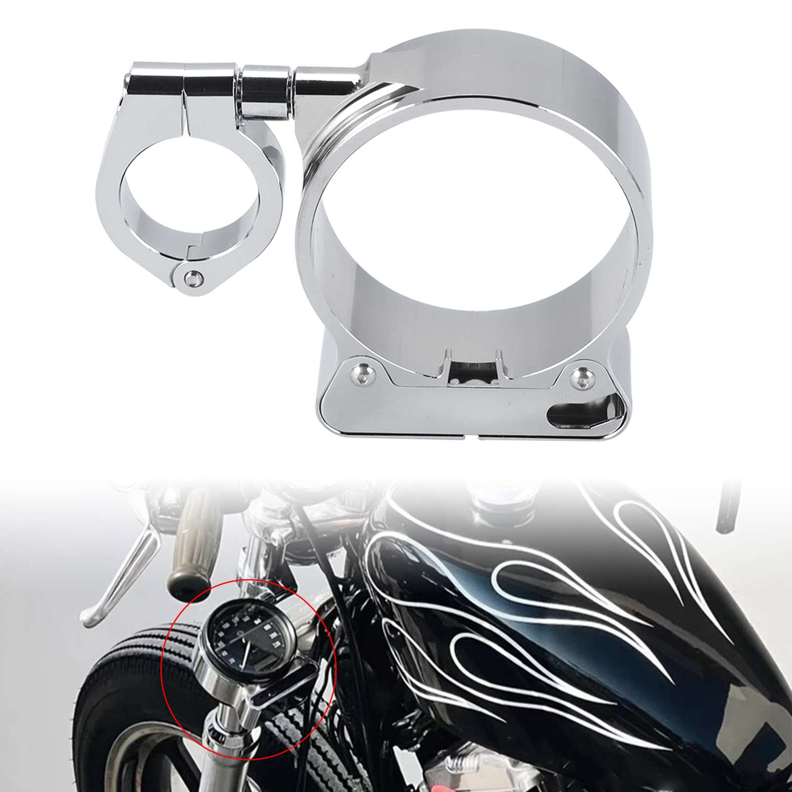 适用哈雷XL883/1200C/N/L/R X48 改装侧仪表支架 仪表支架 咪表架 - 实物图