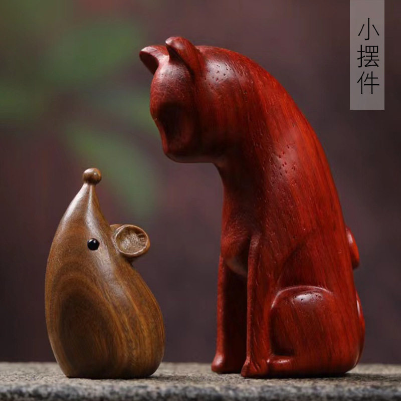 猫和老鼠款雕刻摆饰摆件简约家中办公桌摆件书桌面盘玩工艺厂批发