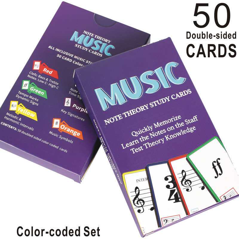 Music Flash Cards钢琴吉他和弦图 吉他钢琴学习音符卡 音乐闪卡