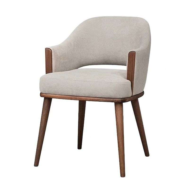 奶油风餐椅意大利设计师实木扶手椅子Tim chair 北欧家用书房单椅