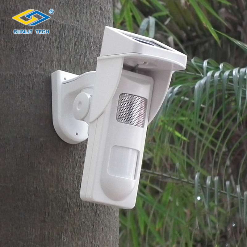 可自录声光报警器太阳能被动红外报警器语音报警器